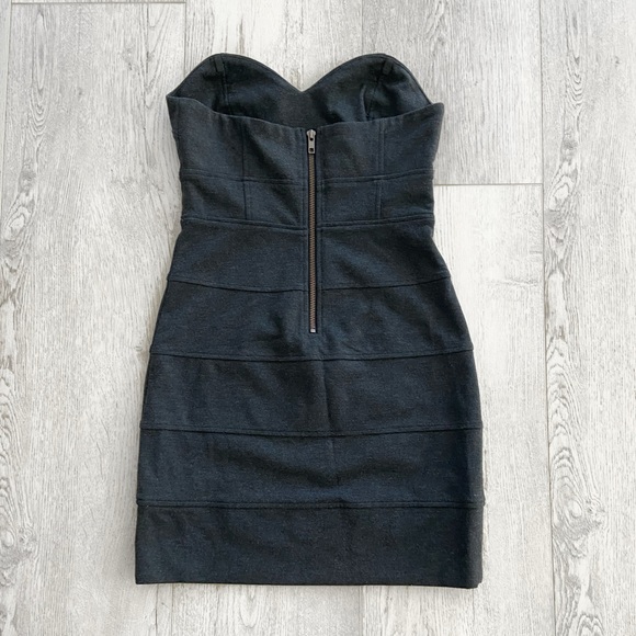 Talula | Strapless charcoal mini bodycon dress - Picture 6 of 7